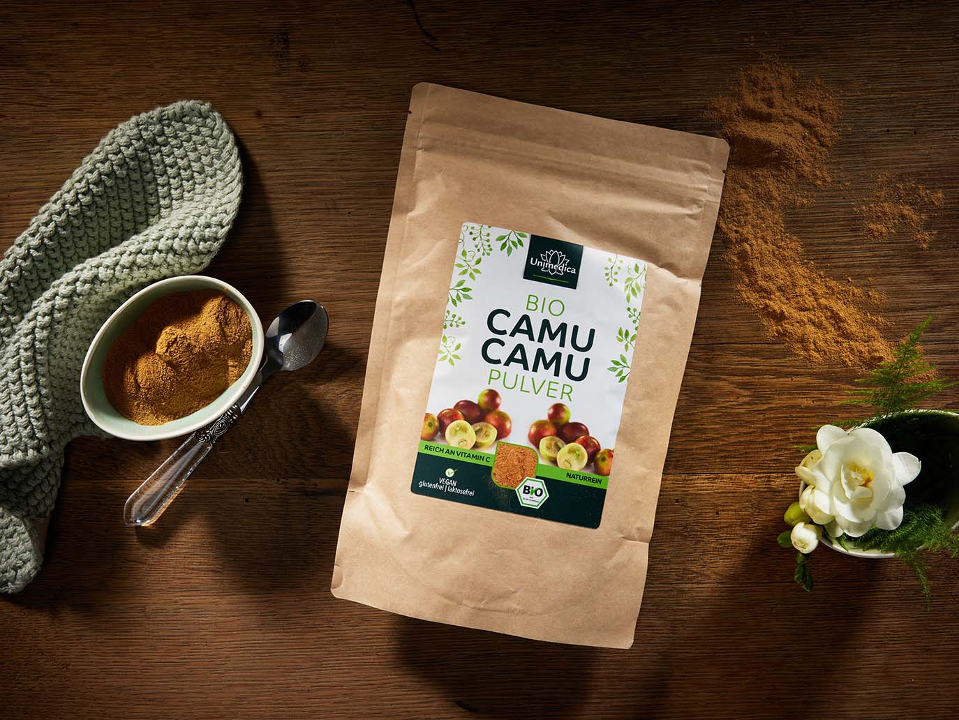 Bio Camu Camu Pulver - mit 178 mg Vitamin C pro Tagesdosis (5 Messlöffel) - 500 g - von Unimedica